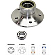 Front, Driver and Passenger Side Wheel Hub, 5 Lugs, With Bearing, RWD