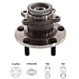Rear, Driver and Passenger Side Wheel Hub, 5 Lugs, With Bearing