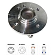 Rear, Driver and Passenger Side Wheel Hub, 4 Lugs, With Bearing, 1.6L, 4Cyl