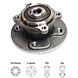 2-Wheel Set Rear, Driver and Passenger Side Wheel Hubs, With Bearing, 4 x 3.94 in. Bolt Pattern