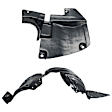 Front, Driver and Passenger Side, Front or Rear Section Fender Liner, Without Insulation Foam