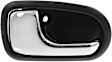 Front or Rear, Driver and Passenger Side Interior Door Handles, Chrome Lever with Black Bezel, Without Door Lock Hole