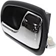 Front or Rear, Driver and Passenger Side Interior Door Handles, Chrome Lever with Black Bezel, Without Door Lock Hole