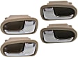 1995-2003 Mazda Protege - Front and Rear, Driver and Passenger Side Interior Door Handles, Beige bezel with chrome lever, Without Door Lock Hole
