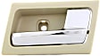 2003-2011 Ford Crown Victoria - Front and Rear, Driver and Passenger Side Interior Door Handles, Beige bezel with chrome lever, Without Door Lock Hole