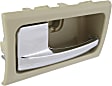 2003-2011 Ford Crown Victoria - Front and Rear, Driver and Passenger Side Interior Door Handles, Beige bezel with chrome lever, Without Door Lock Hole