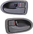 Front, Driver and Passenger Side Interior Door Handles, Gray, With door lock button