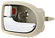 Front and Rear, Driver and Passenger Side Interior Door Handles, Beige bezel with chrome lever, With door lock button