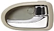 Front or Rear, Driver and Passenger Side Interior Door Handles, Beige bezel with chrome lever, With door lock button