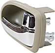 Front or Rear, Driver and Passenger Side Interior Door Handles, Beige bezel with chrome lever, With door lock button