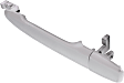 Rear, Driver and Passenger Side Exterior Door Handle, Silver, Without Key Hole, Without Sensor, Handle and Cover