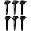 Ignition Coil, Set of 6, 2-Prong Connector