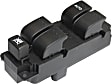 Front, Driver and Passenger Side Window Switches, Black, 5-Button