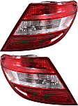 Driver and Passenger Side Tail Lights, with Bulbs, Halogen, For Models Without Curve Lighting