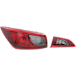 Driver Side, Inner And Outer Halogen Tail Light, With bulb(s), OE Replacement