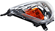 Driver and Passenger Side Headlights, with Bulbs, Halogen, with amber turn signal light, CAPA Certified