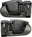 Front, Driver and Passenger Side Interior Door Handles, Black, With door lock button
