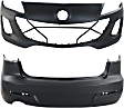 2013 Mazda 3 - Front and Rear Primed Bumper Cover, Sedan