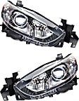 Driver and Passenger Side Headlight, Without Bulb(s), Halogen, Sport Model, CAPA CERTIFIED
