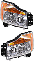 2008-2015 Nissan Titan - Driver and Passenger Side Halogen Headlight, With bulb(s), OE Replacement