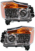 Driver and Passenger Side Halogen Headlight, With bulb(s), OE Replacement, CAPA Certified