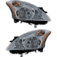 Driver and Passenger Side Halogen Headlights, with Bulbs, Sedan