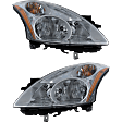 Driver and Passenger Side Halogen Headlights, with Bulbs, Sedan, CAPA Certified