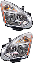 2011-2012 Nissan Rogue - Driver and Passenger Side Halogen Headlight, With bulb(s), OE Replacement