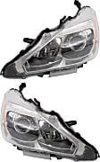 Driver and Passenger Side Headlights, with Bulbs, Halogen, Sedan, CAPA Certified