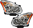2013 Nissan Rogue - Driver and Passenger Side Halogen Headlight, With bulb(s), OE Replacement