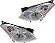 Driver and Passenger Side Headlights, without Bulbs, HID/Xenon, SR Model, Sedan, without HID Bulbs and ballast