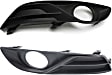 Front, Driver and Passenger Side Fog Light Trims, Textured Black, For Models with Standard Type Bumper Cover