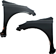 Front, Driver and Passenger Side Fenders, Without turn signal light hole, CAPA CERTIFIED