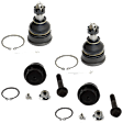 Front, Driver and Passenger Side, Upper and Lower Ball Joints