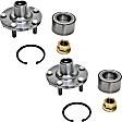 Front, Driver and Passenger Side Wheel Hub, 5 Lugs, With Bearing