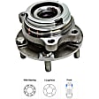 2013 Nissan Altima - Front, Driver and Passenger Side Wheel Hub, FWD, Coupe, 5 Lugs, With Bearing