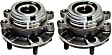 Front, Driver and Passenger Side Wheel Hubs, with Bearings, For Models with 32-Spline Teeth