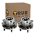 Front, Driver and Passenger Side Wheel Hubs, with Bearings, For Models with 32-Spline Teeth