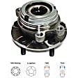 Front, Driver and Passenger Side Wheel Hubs, with Bearings, For Models with 32-Spline Teeth