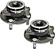 Front, Driver and Passenger Side Wheel Hub, 4 Lugs, With Bearing