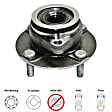 Front, Driver and Passenger Side Wheel Hub, 4 Lugs, With Bearing