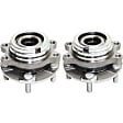 Front, Driver and Passenger Side Wheel Hub, 5 Lugs, With Bearing, 3.5L, 6Cyl