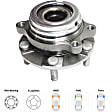Front, Driver and Passenger Side Wheel Hub, 5 Lugs, With Bearing, 3.5L, 6Cyl