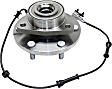 Front, Driver and Passenger Side Wheel Hub, 6 Lugs, With Bearing, With Sensor, 5.6L, 8Cyl