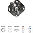 Front, Driver and Passenger Side Wheel Hub, 4 Lugs, With Bearing, 2.0L, 4Cyl