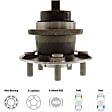 Rear, Driver and Passenger Side Wheel Hub, 5 Lugs, With Bearing, With Sensor