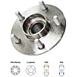 Rear, Driver and Passenger Side Wheel Hub, 5 Lugs, With Bearing, Sedan, FWD, 3.0L, 6Cyl
