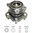 2015 Nissan Altima - Front and Rear, Driver and Passenger Side Wheel Hub, With 32 Spline Teeth, 5 Lugs, With Bearing