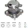 2-Wheel Set Rear, Driver and Passenger Side Wheel Hubs, With Bearing, Naturally Aspirated, DOHC, GAS, 4-Door, Sedan, With ABS Brakes