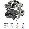 Rear, Driver and Passenger Side Wheel Hub, 5 Lugs, With Bearing, AWD